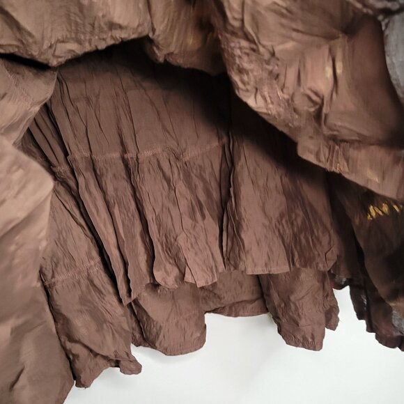 Jenni N Jess Y2K Women's Small Maxi Boho Skirt Embroidered Floral HIppie Brown - Picture 9 of 10